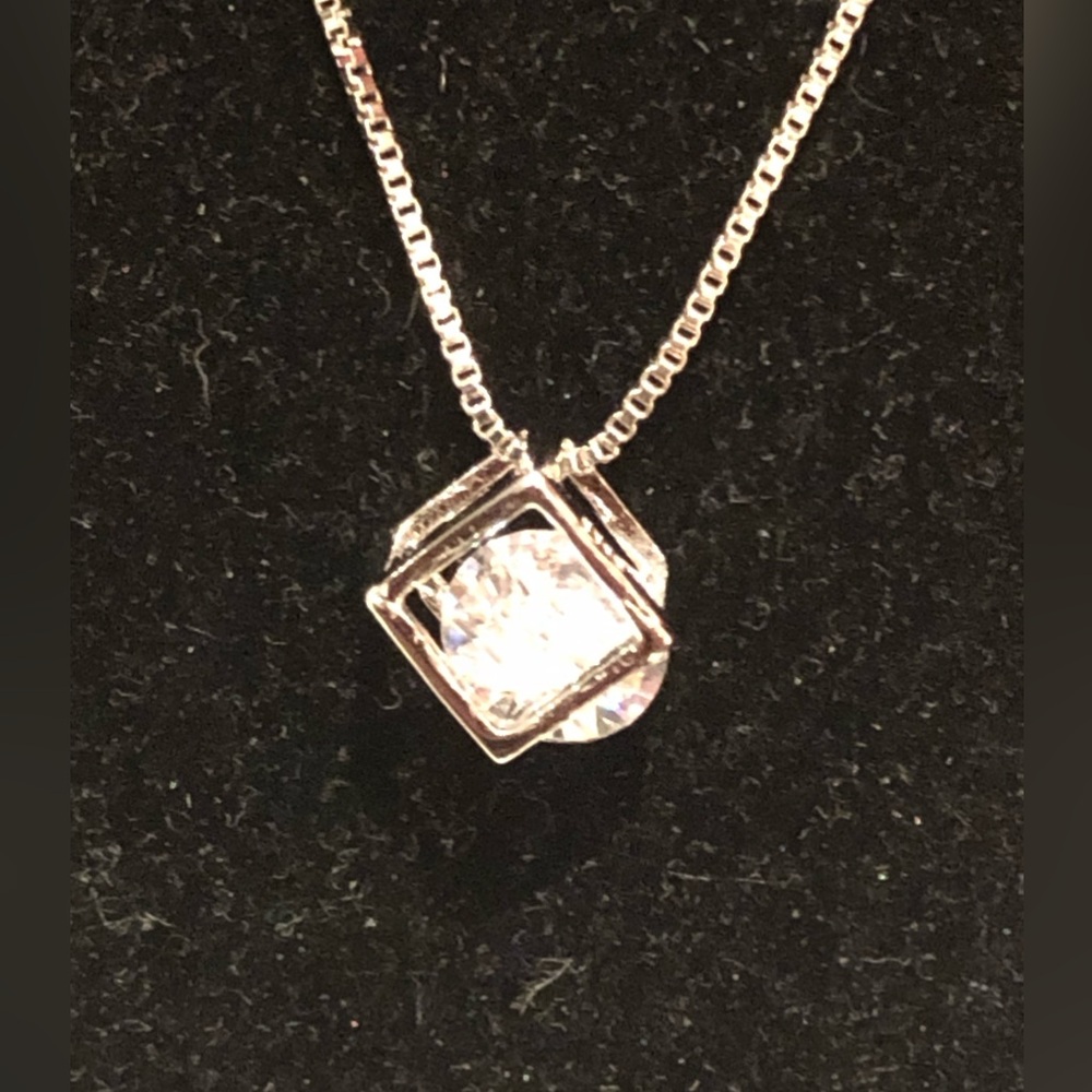 3/$40 Cube Rhinestone necklace - Picture 2 of 4